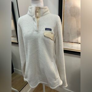 Patagonia Cream Textured Half-Snap Fleece Pullover